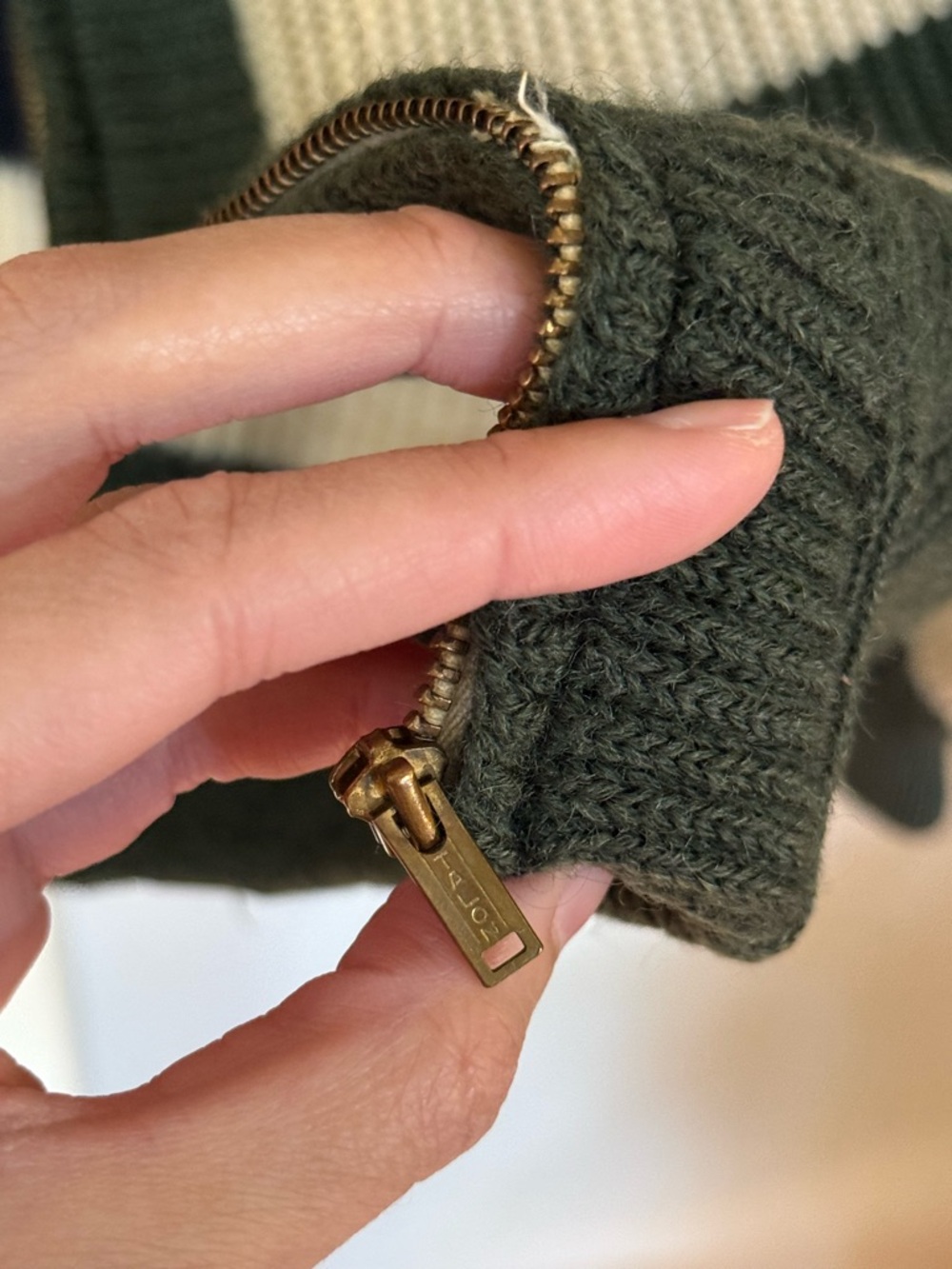 Vintage 40s/50s Striped Zip-Up Sweater - Picture 6 of 15